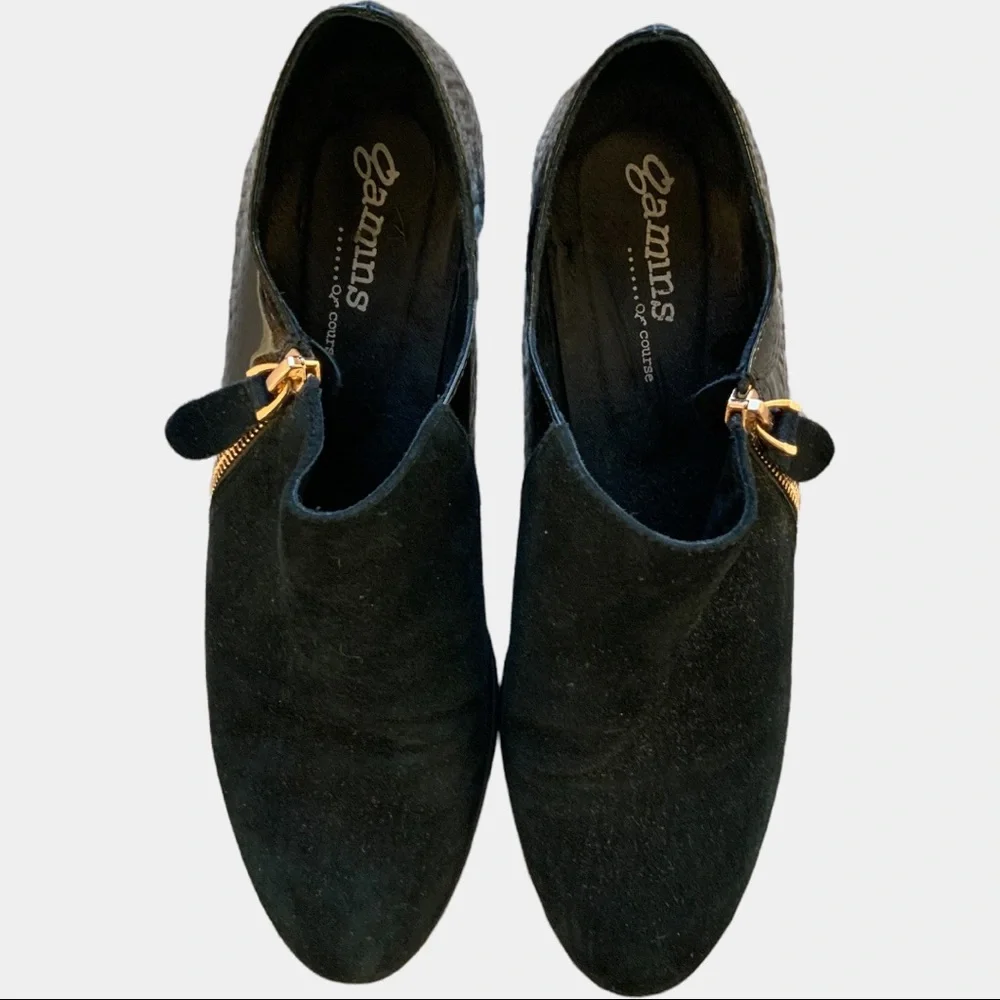 Gamin Tames suede / leather zip up medium black heel - as new - Picture 2 of 6